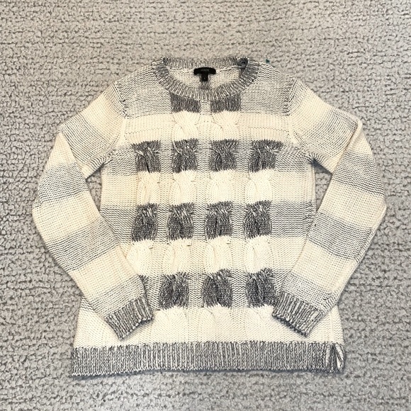 J Crew Windowpane Pattern Marled Knit Sweater, Size S - Picture 1 of 6